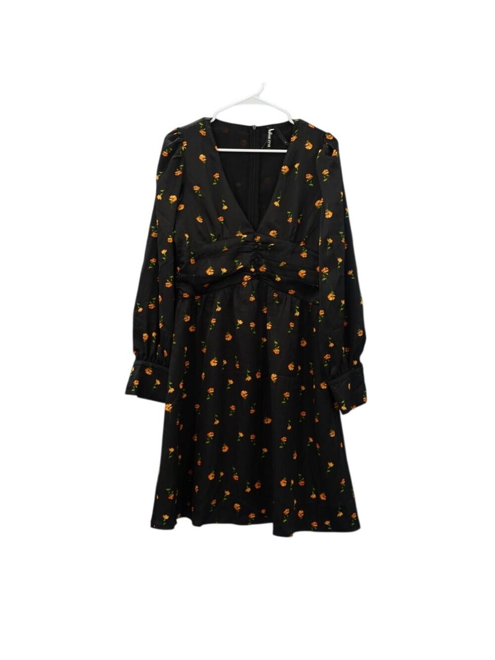 Elli White Size Large Black and Floral Dress